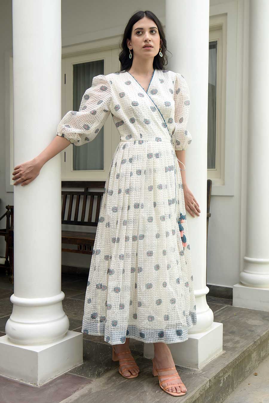 White Orchid Handwoven Overlap Dress