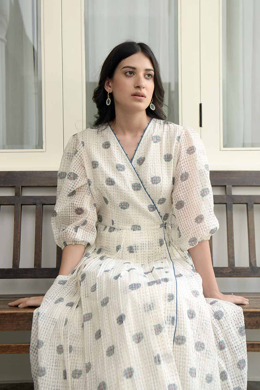 White Orchid Handwoven Overlap Dress