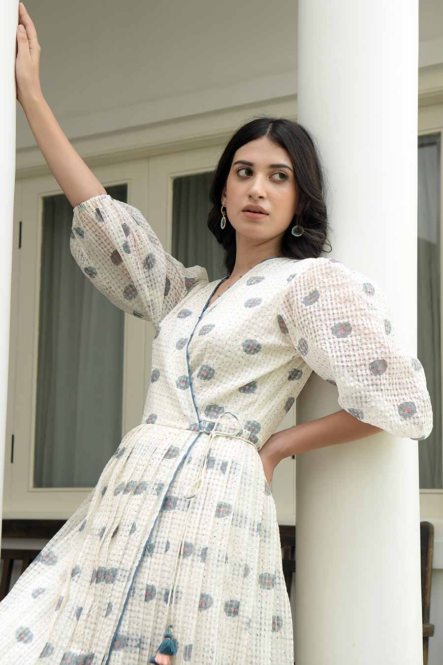 White Orchid Handwoven Overlap Dress
