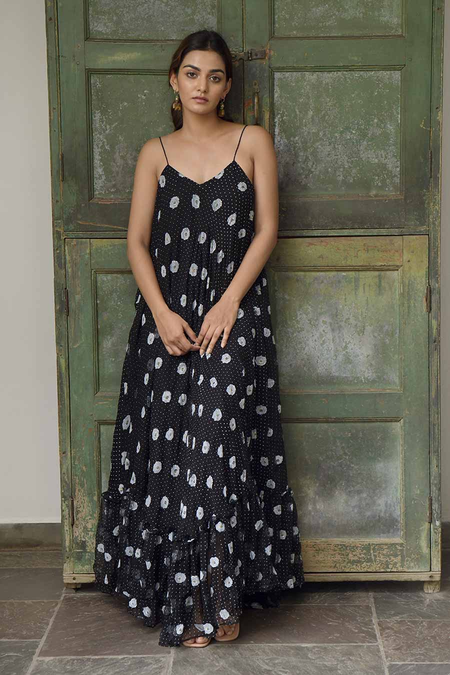 Queen of Spades Black Strappy Dress