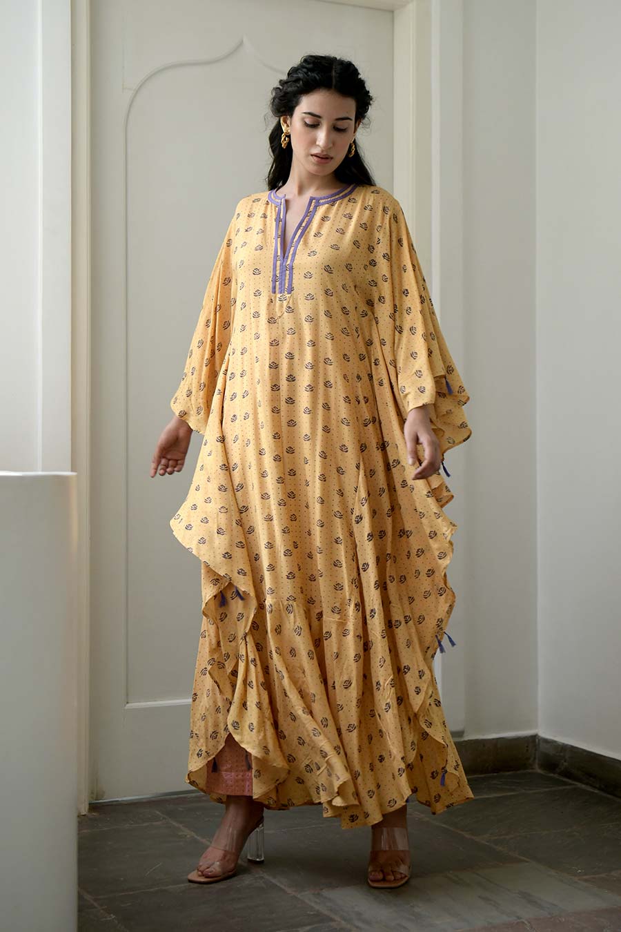 Lemon & Lilac Kaftan Dress