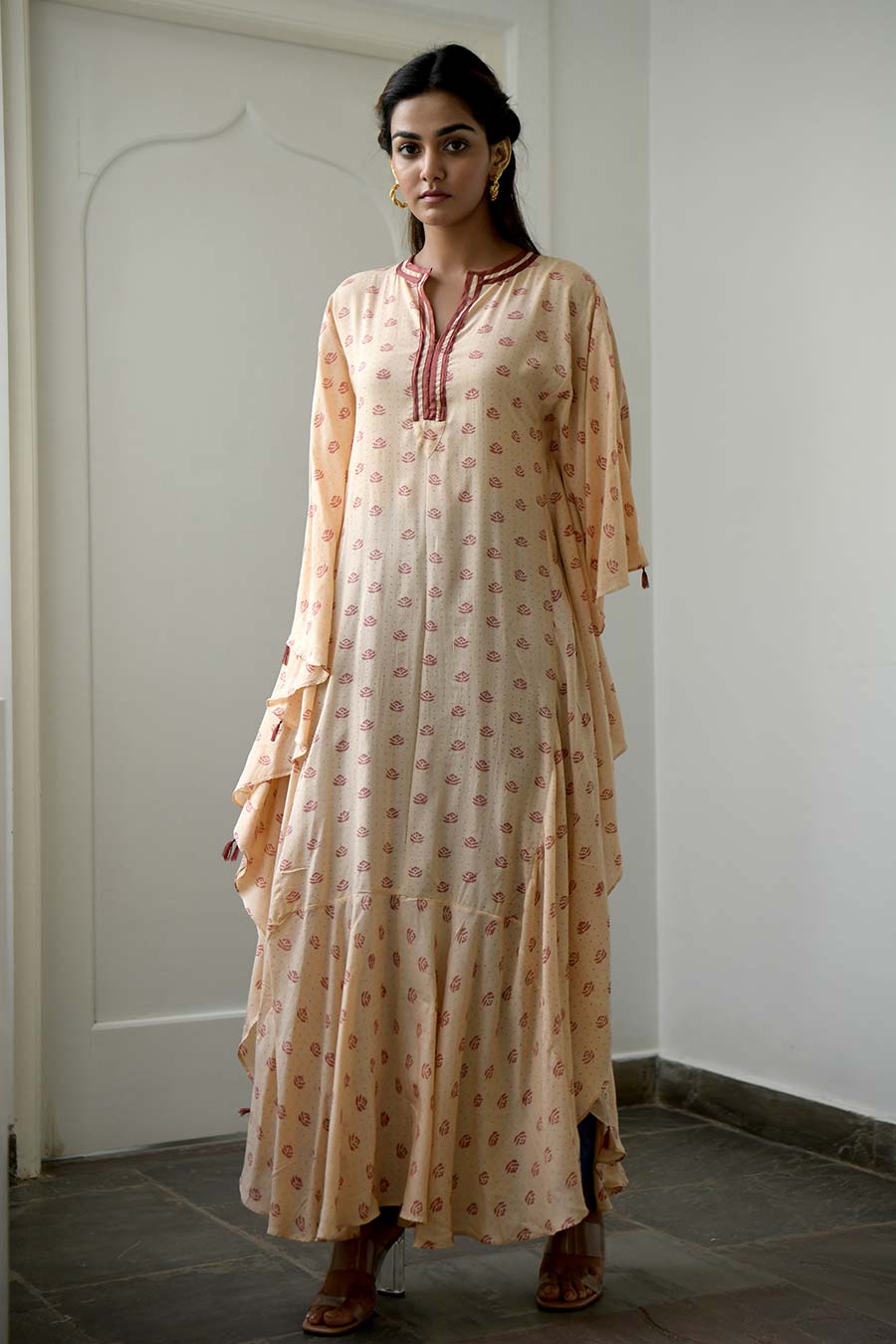 Peach & Salmon Kaftan Dress