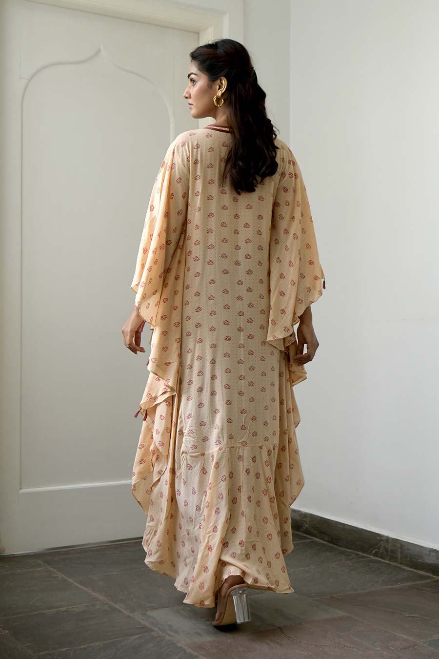 Peach & Salmon Kaftan Dress