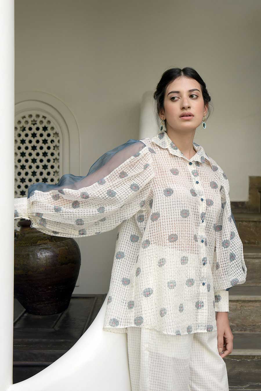 White Orchid Handwoven Shirt
