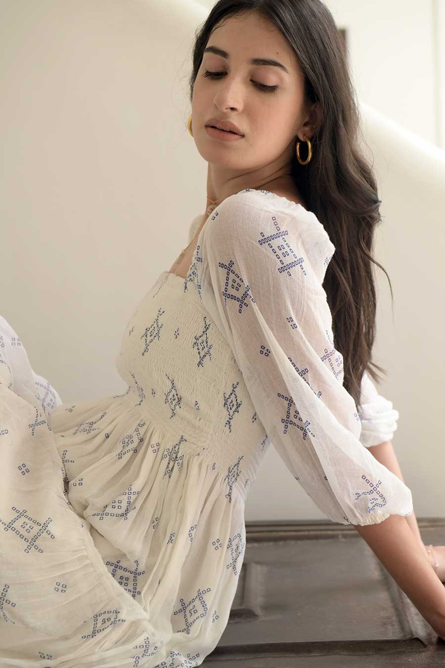 White Lily 3-Tier Midi Dress