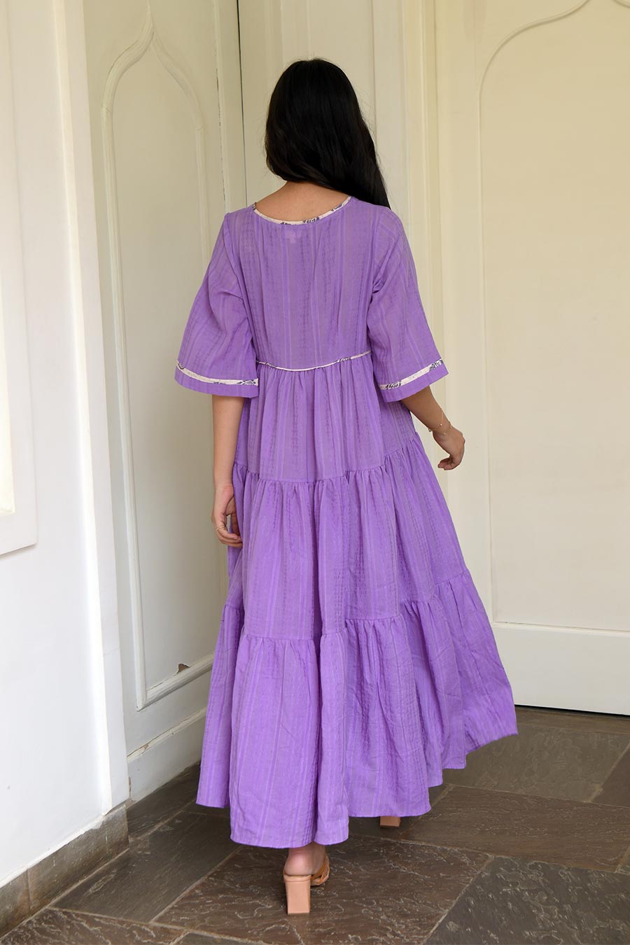 Amethyst 3-Tier Handwoven Dress