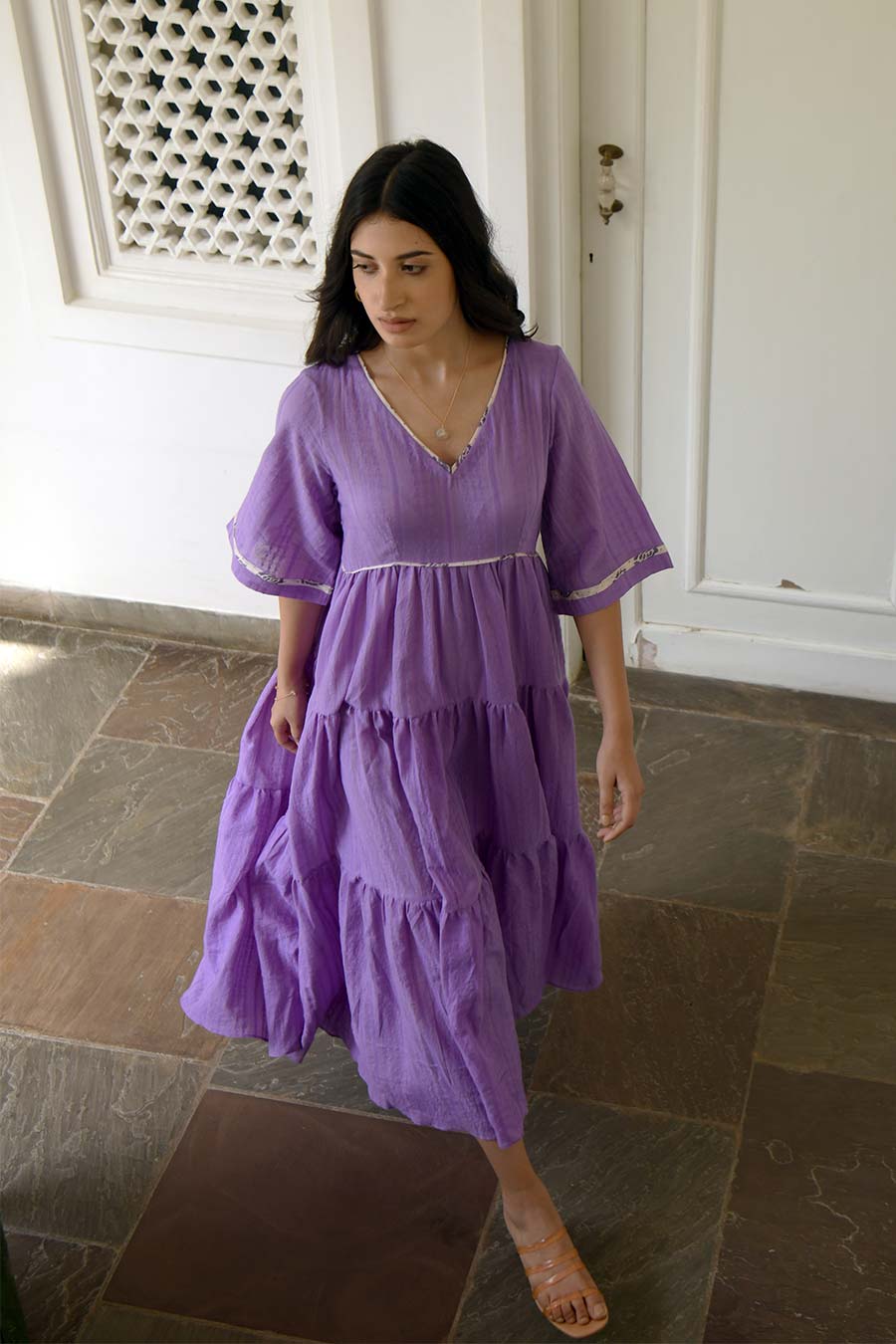 Amethyst 3-Tier Handwoven Dress