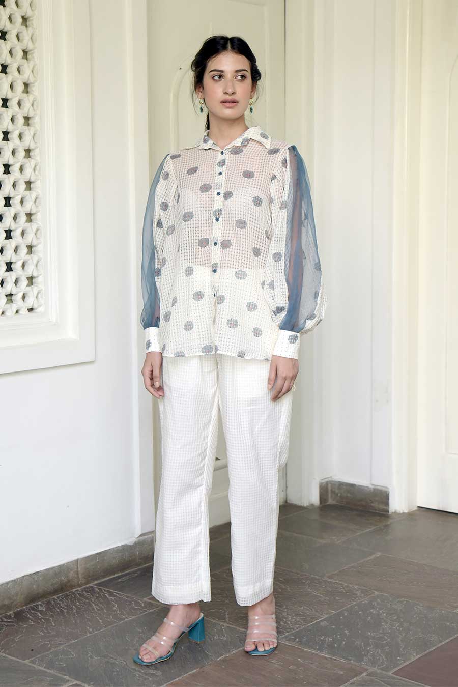 White Coral Handwoven Pants