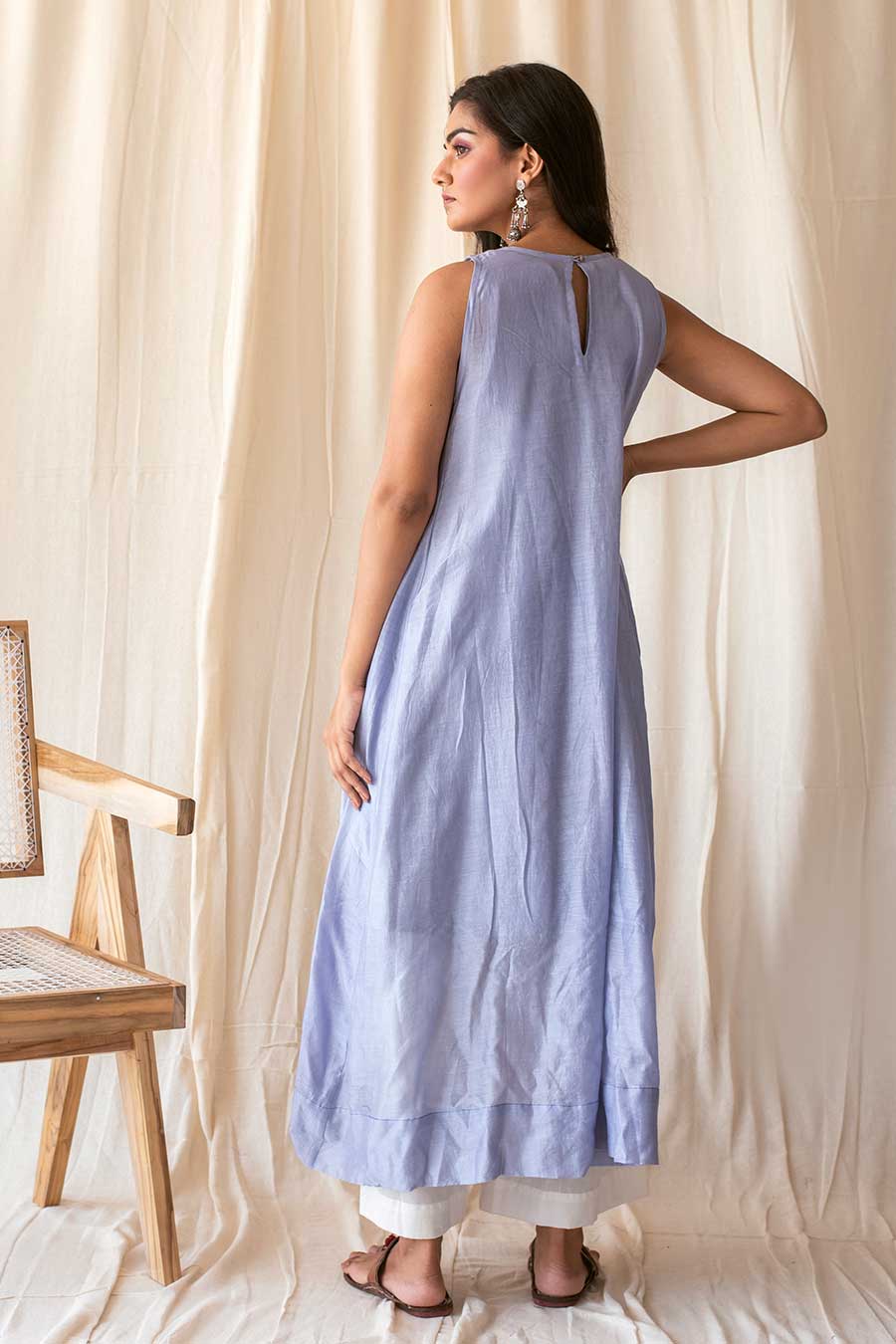 Blue & White Handloom Kurta Set (Set of 3)