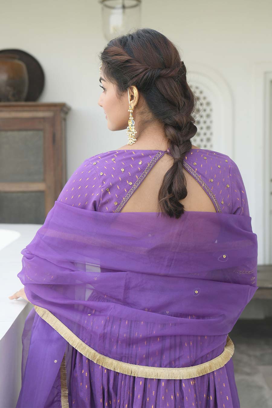 Violet Embroidered Kurta Set