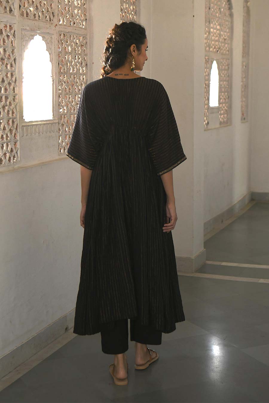 Cosmic Night Embroidered Kaftan & Pants Set