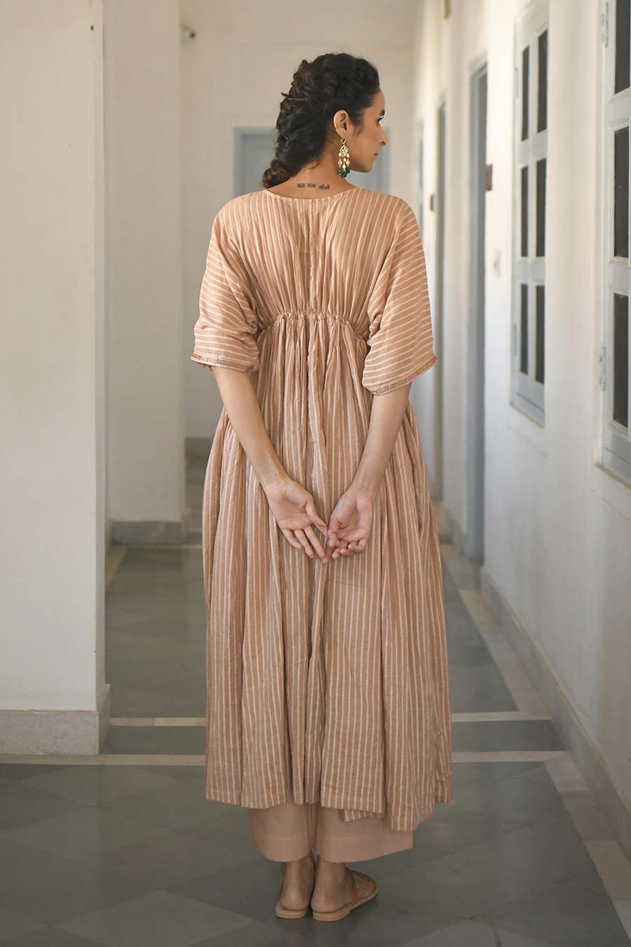 Ivory Embroidered Kaftan & Pants Set