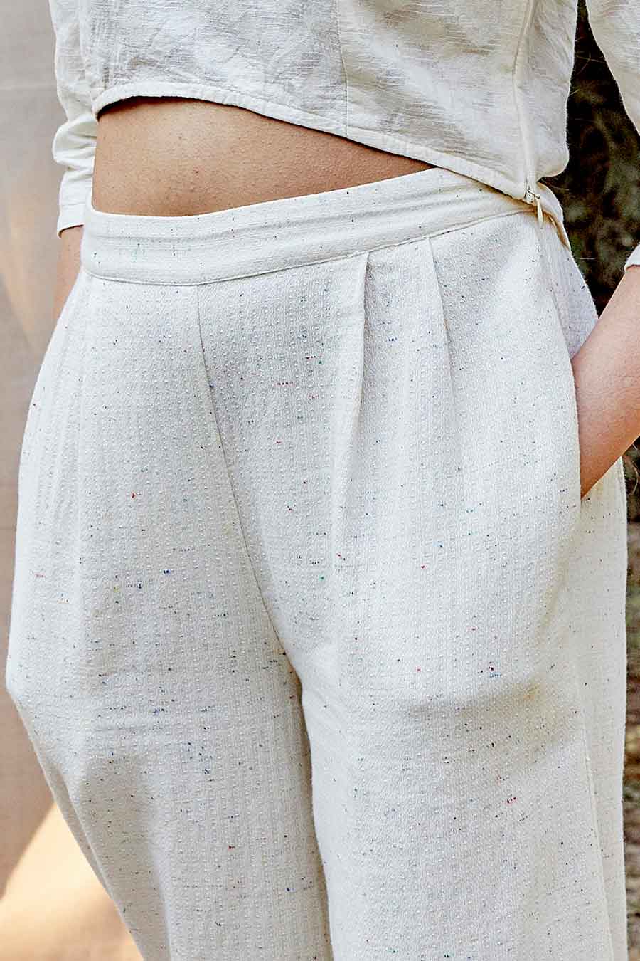 White Cotton Straight Pant