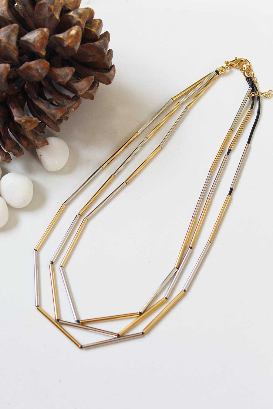 Yellow & White Gold Facet Necklace