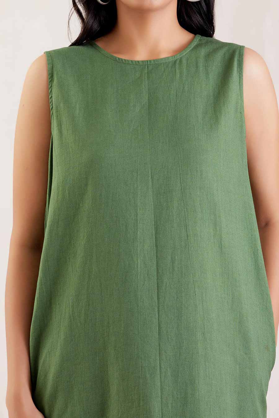 Green Back Closure Short Dress