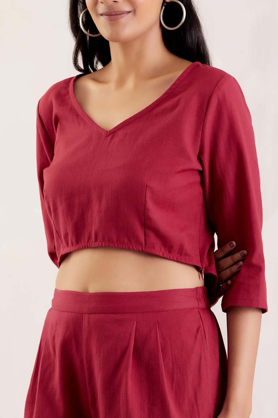 Red Crop Top & Pant Co-Ord Set
