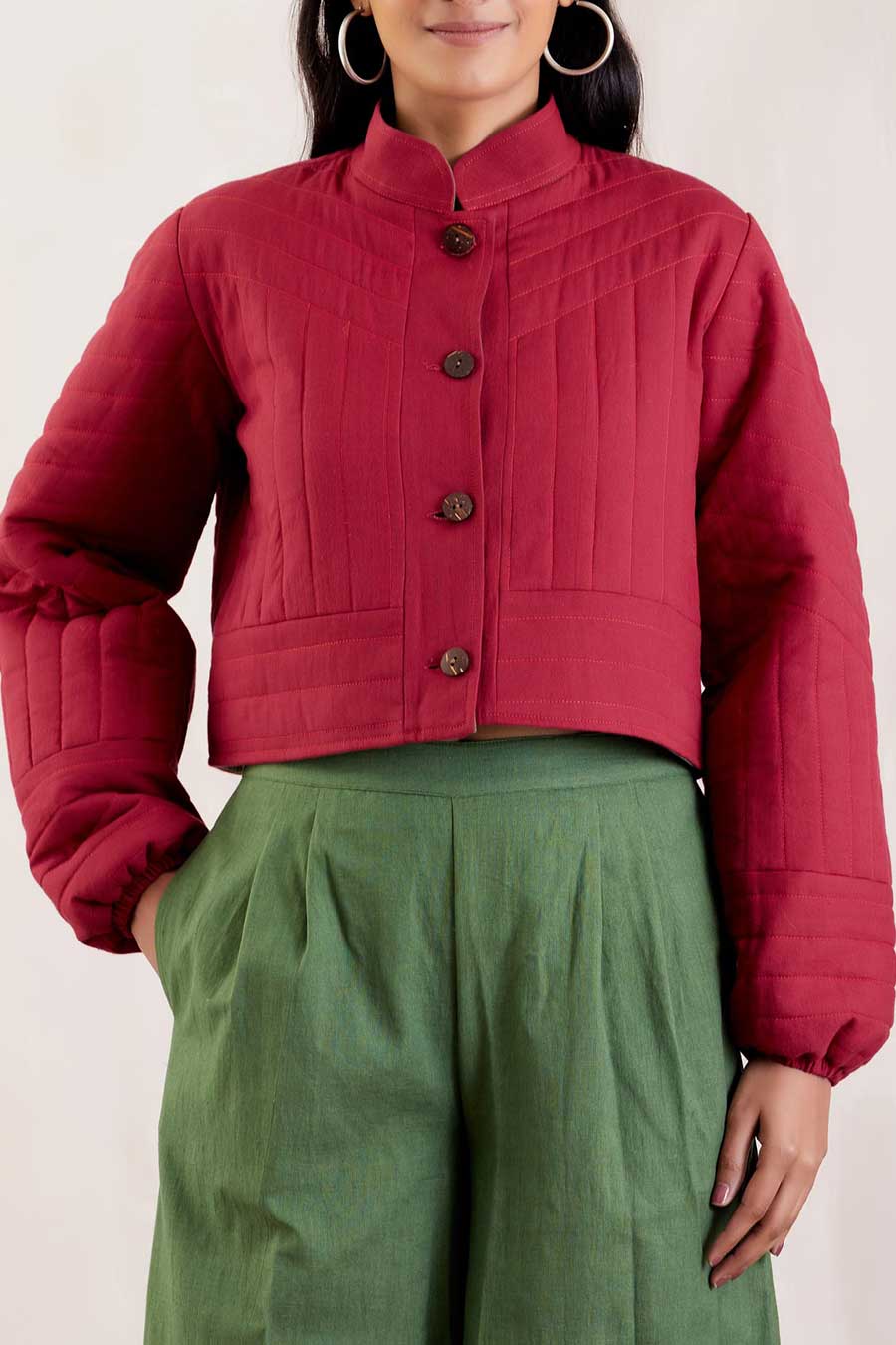 Cotton Reversible Quilted Short Jacket