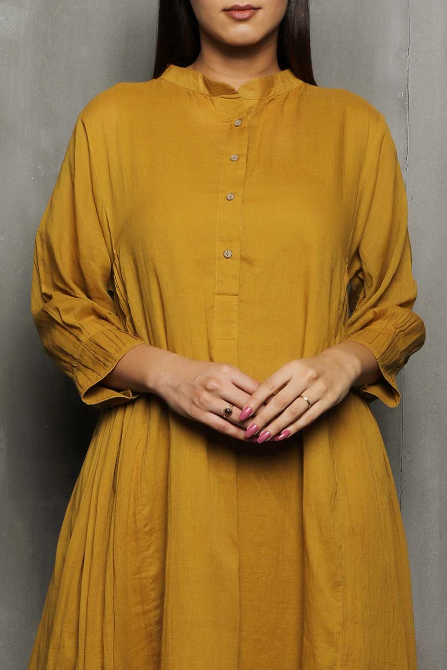 GIRIVAR - Mustard Kurta & Pant Set