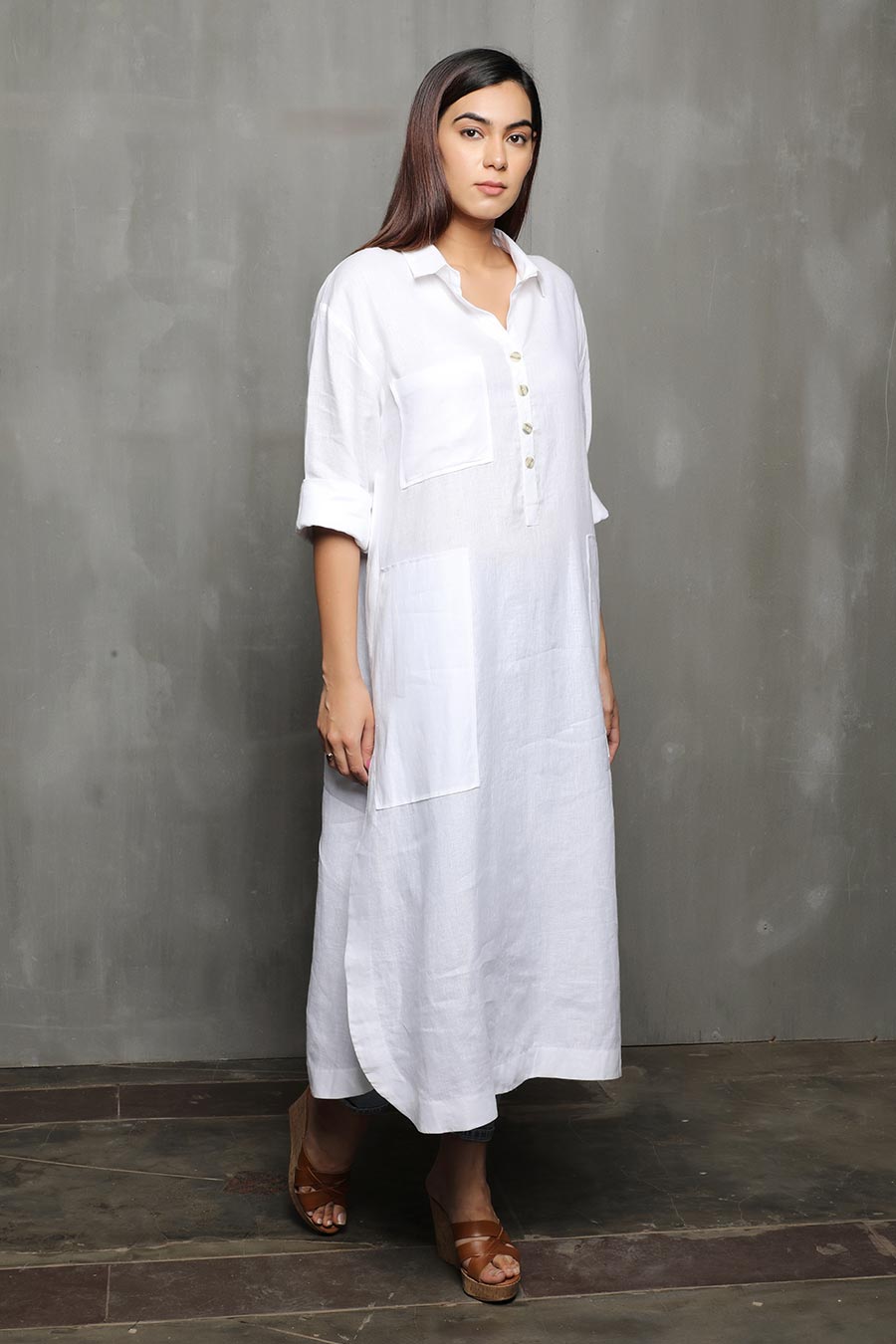 AVYAY - White Cotton Tunic
