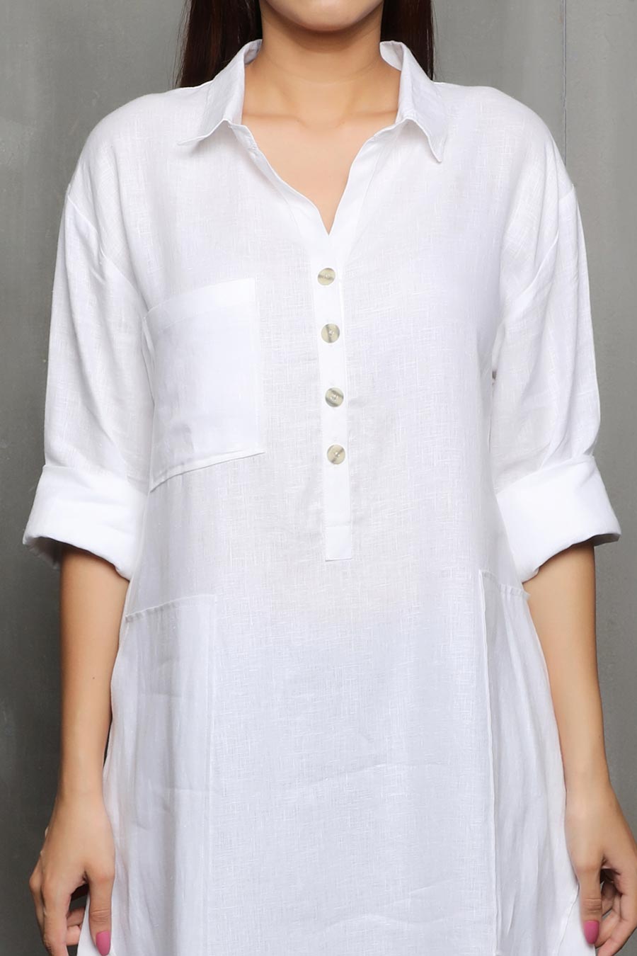 AVYAY - White Cotton Tunic