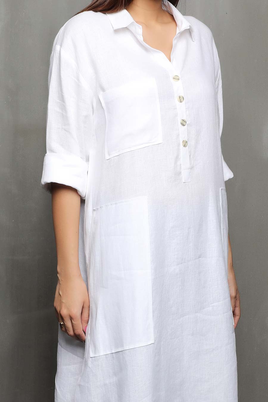 AVYAY - White Cotton Tunic
