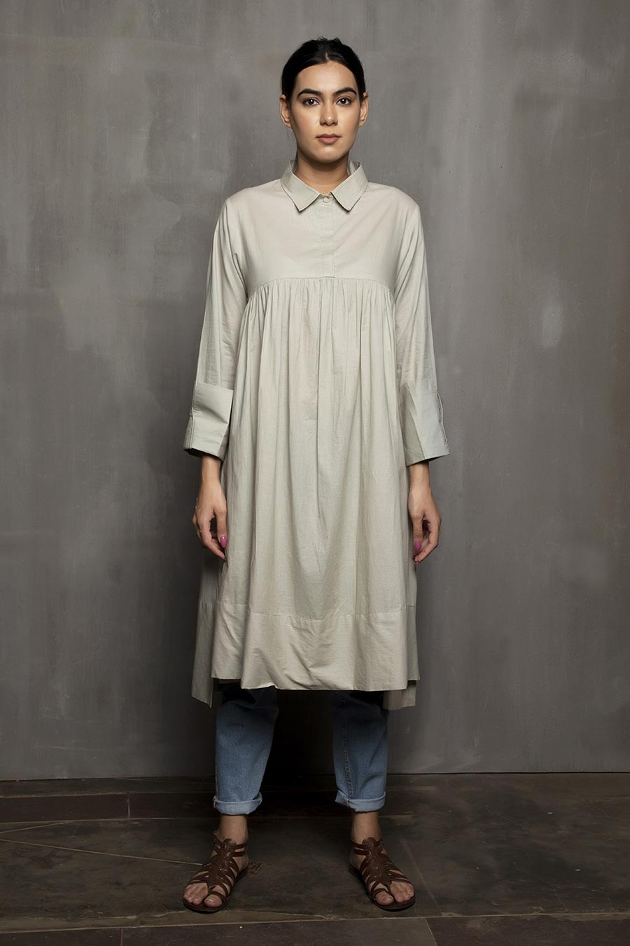 ARYAN - Ash Grey Tunic Dress