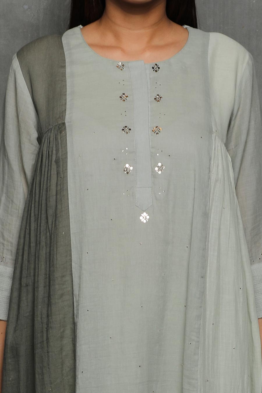 SANVI - Grey Kurta & Palazzo Set