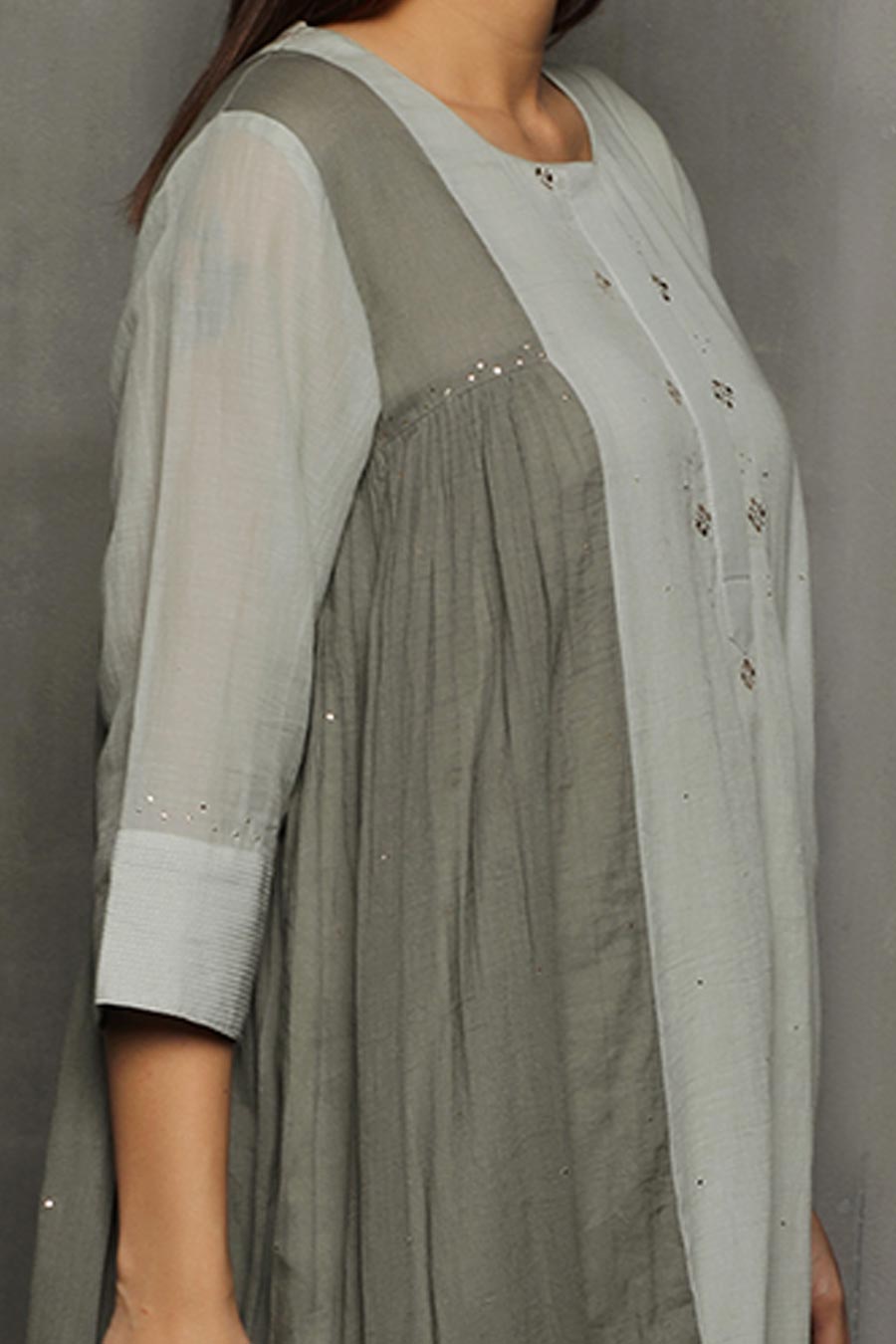 SANVI - Grey Kurta & Palazzo Set