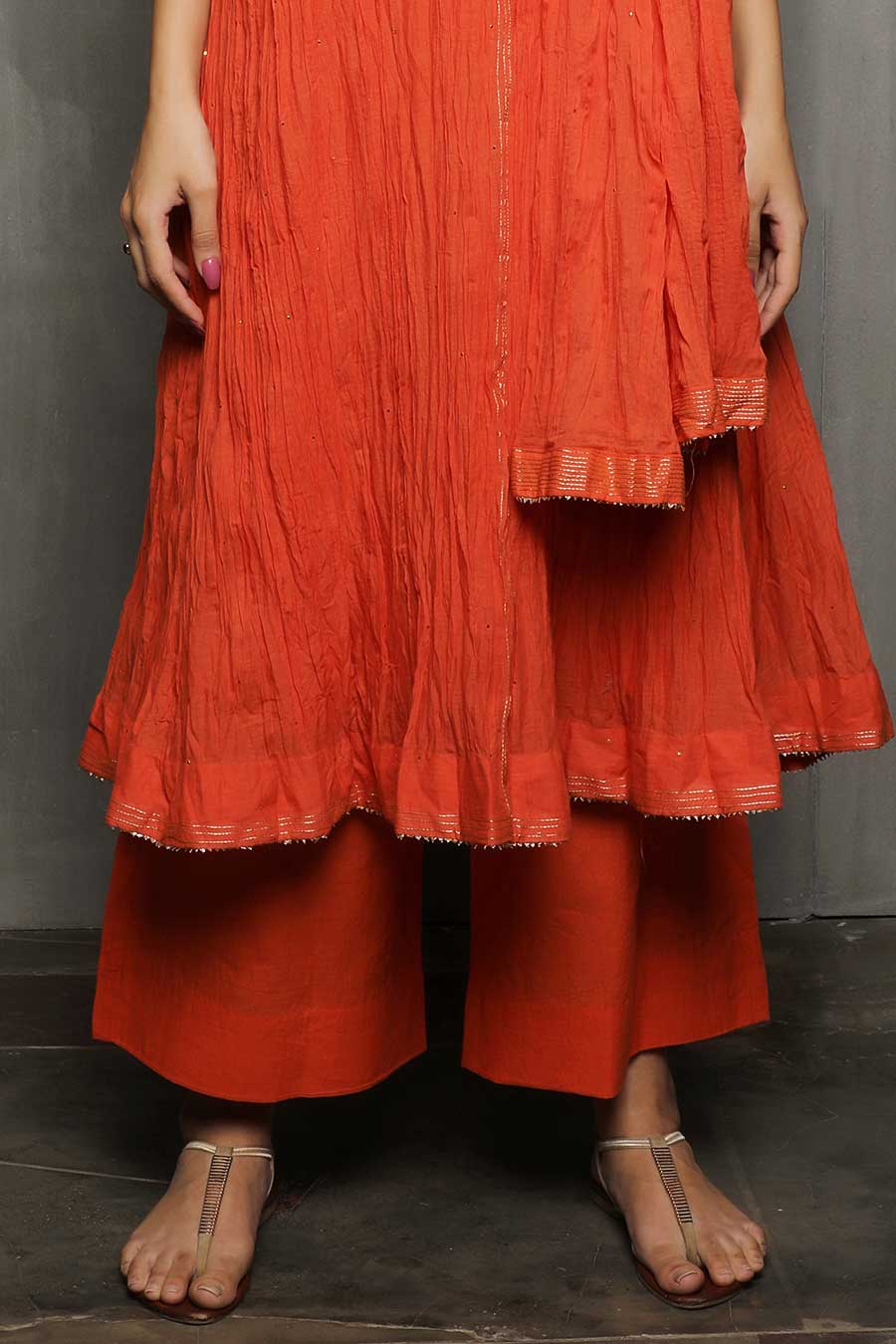 DIYA - Tangerine Embroidered Kurta Set