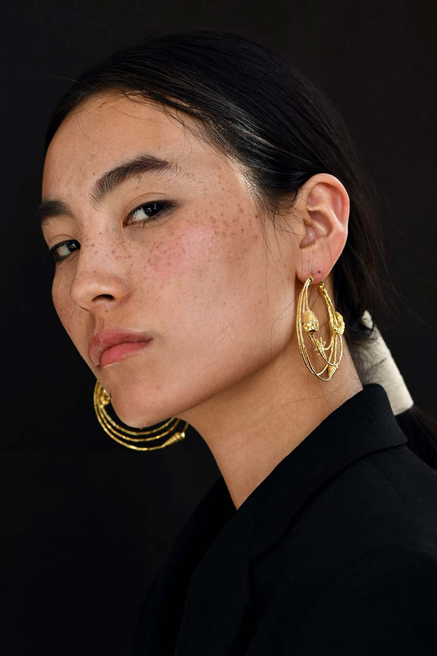 Starry Night Hoop Dangle Earrings