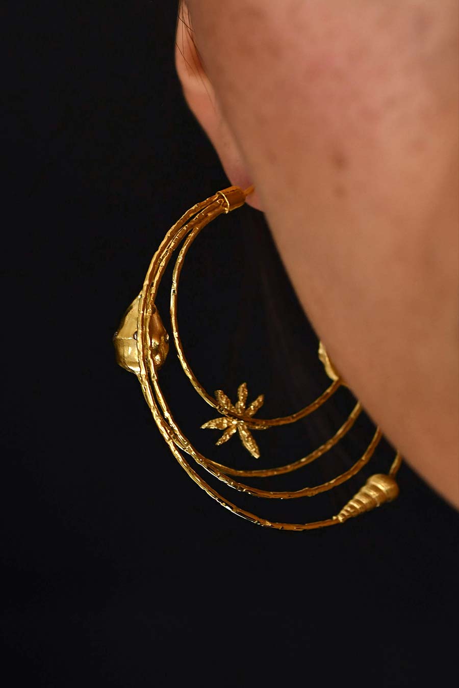Starry Night Hoop Dangle Earrings