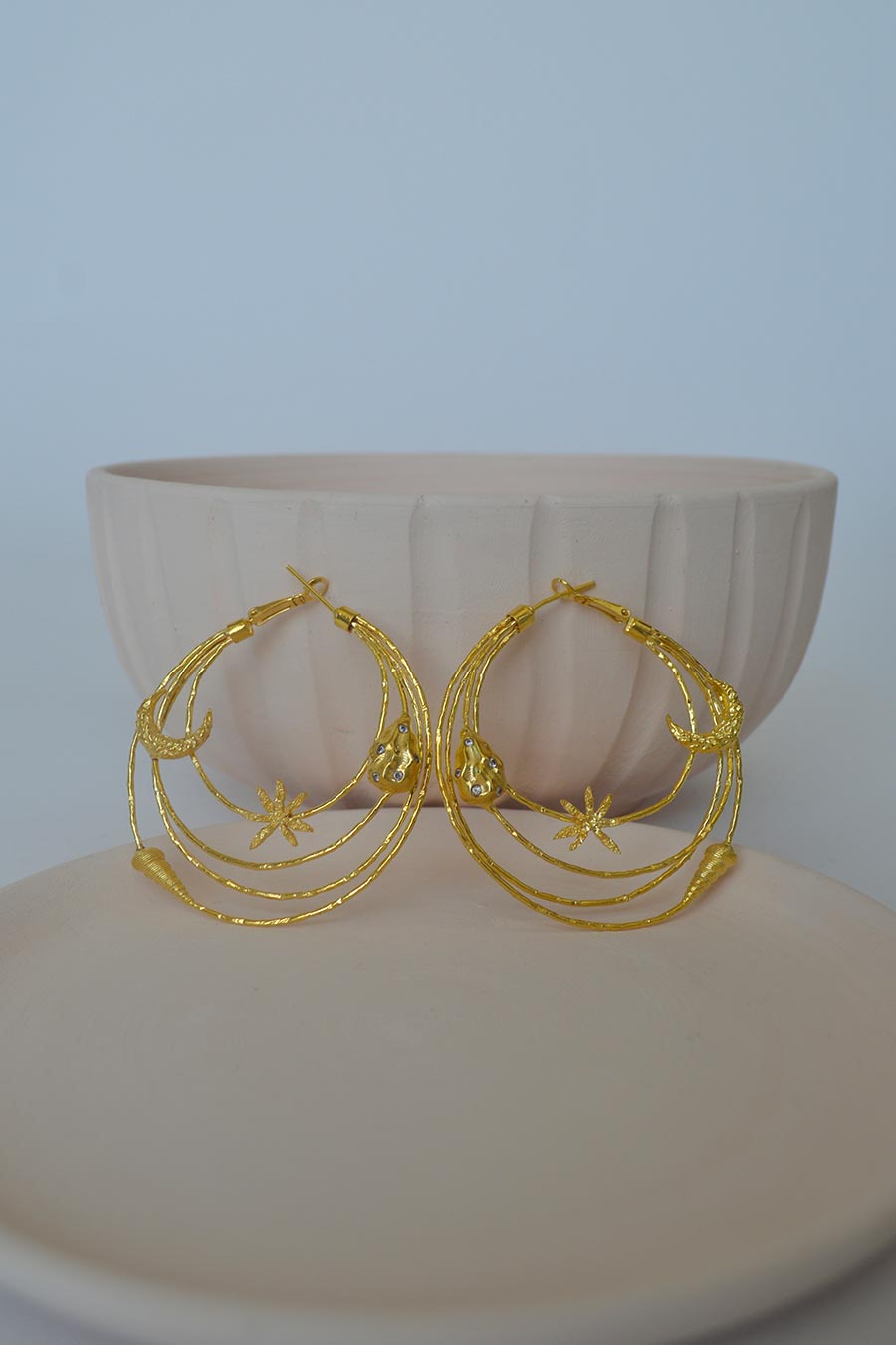 Starry Night Hoop Dangle Earrings