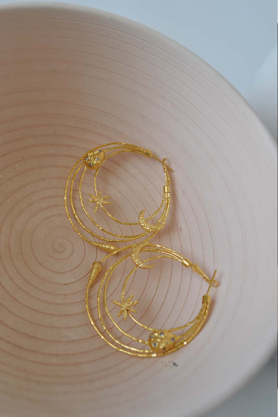 Starry Night Hoop Dangle Earrings