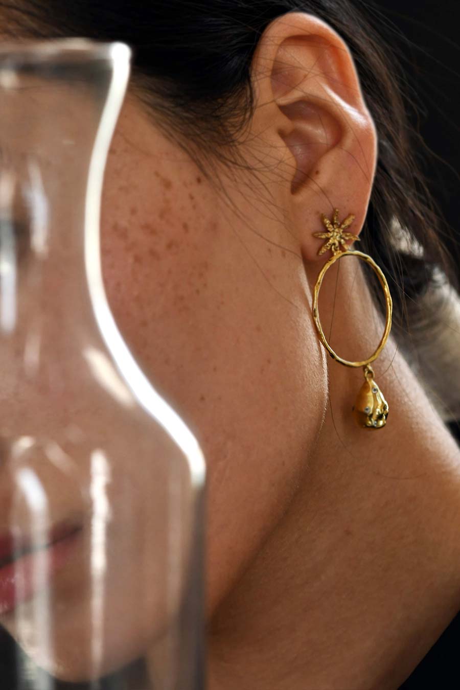 Pearl & Cinnamon Dangle Earrings