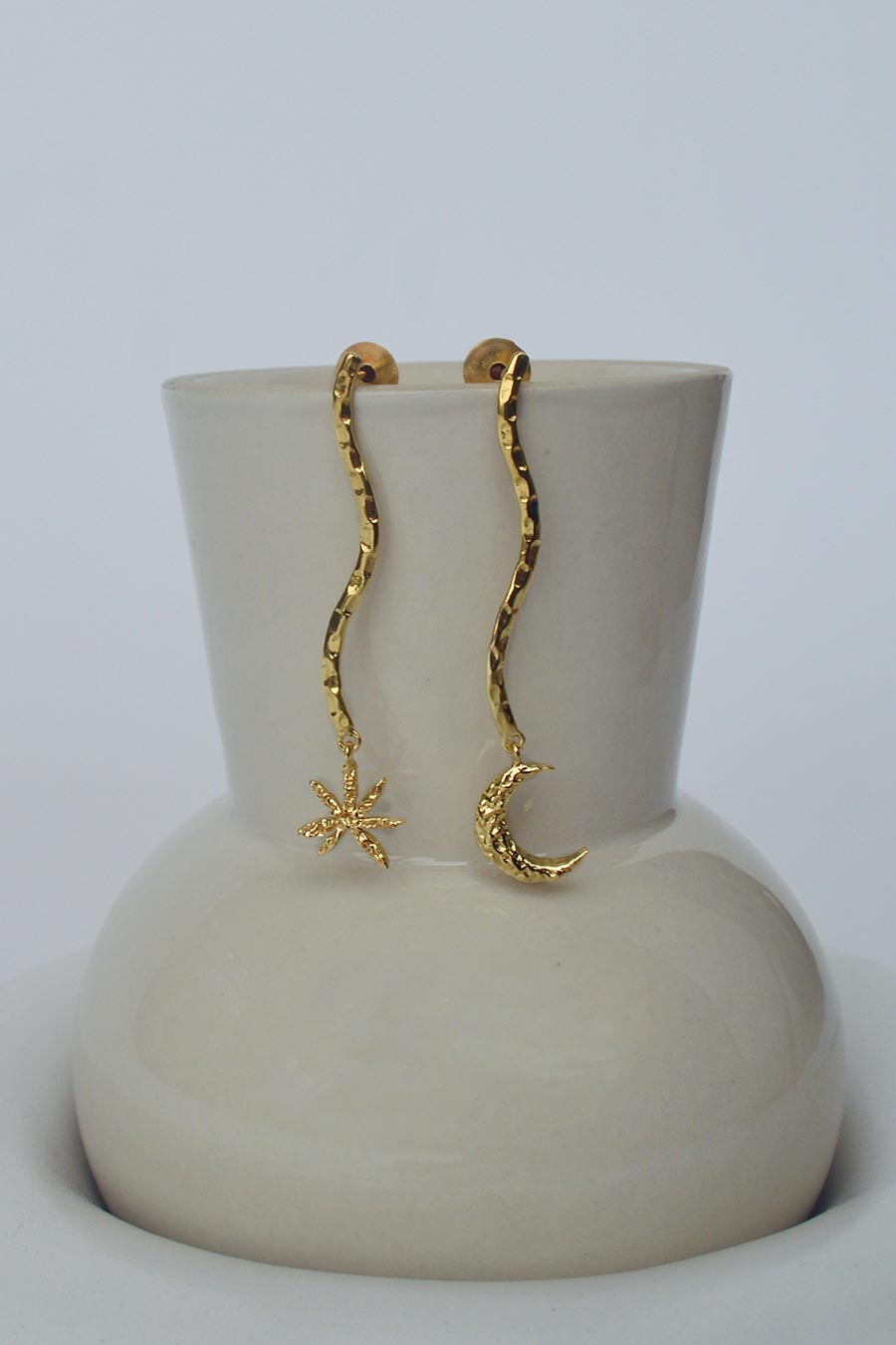 Moon & Star Dangle Earrings