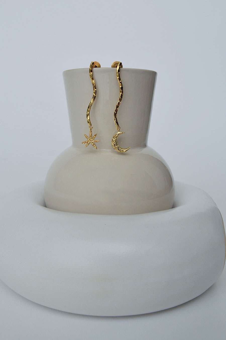 Moon & Star Dangle Earrings