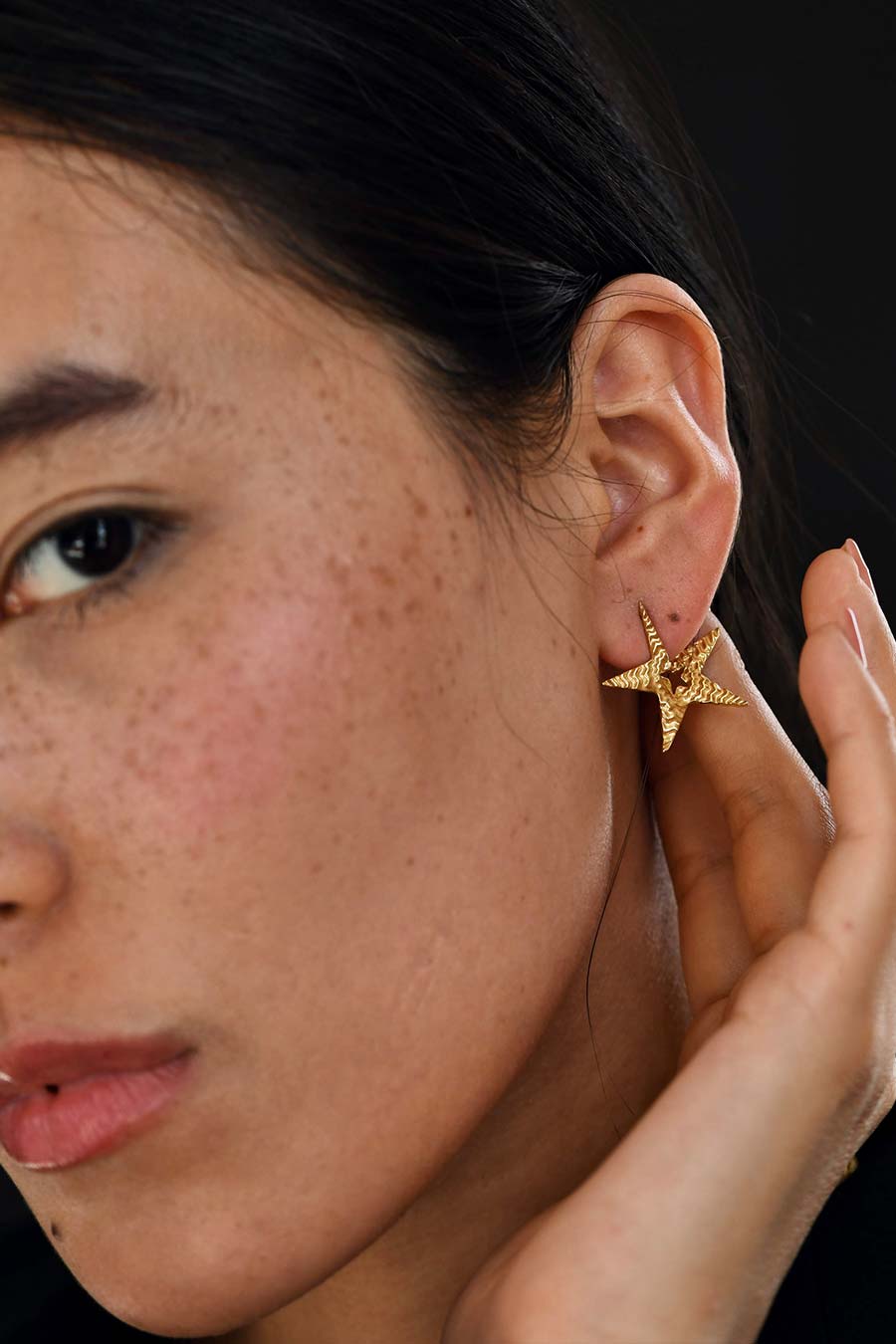 Tinted Star Statement Stud Earrings
