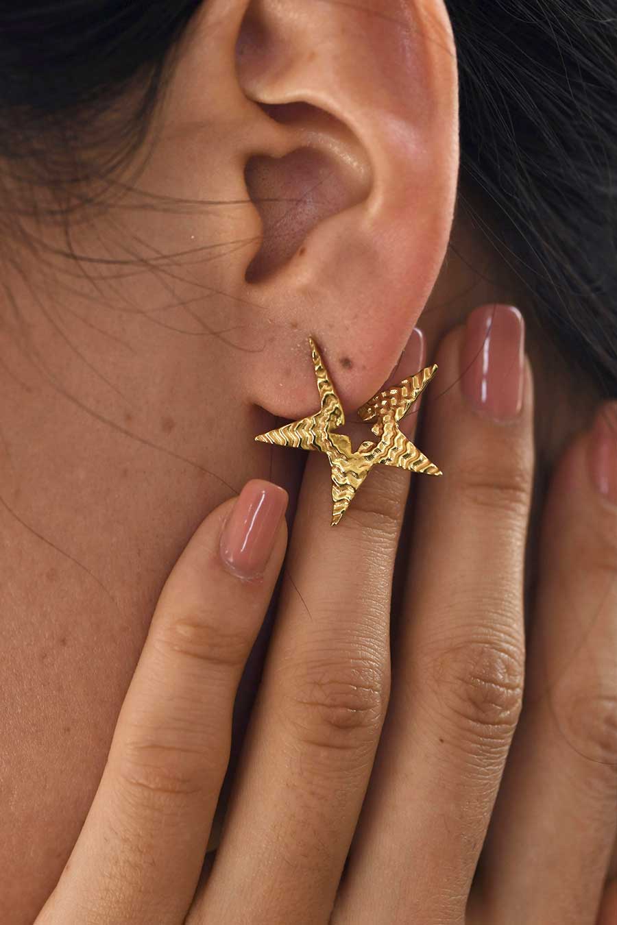 Tinted Star Statement Stud Earrings