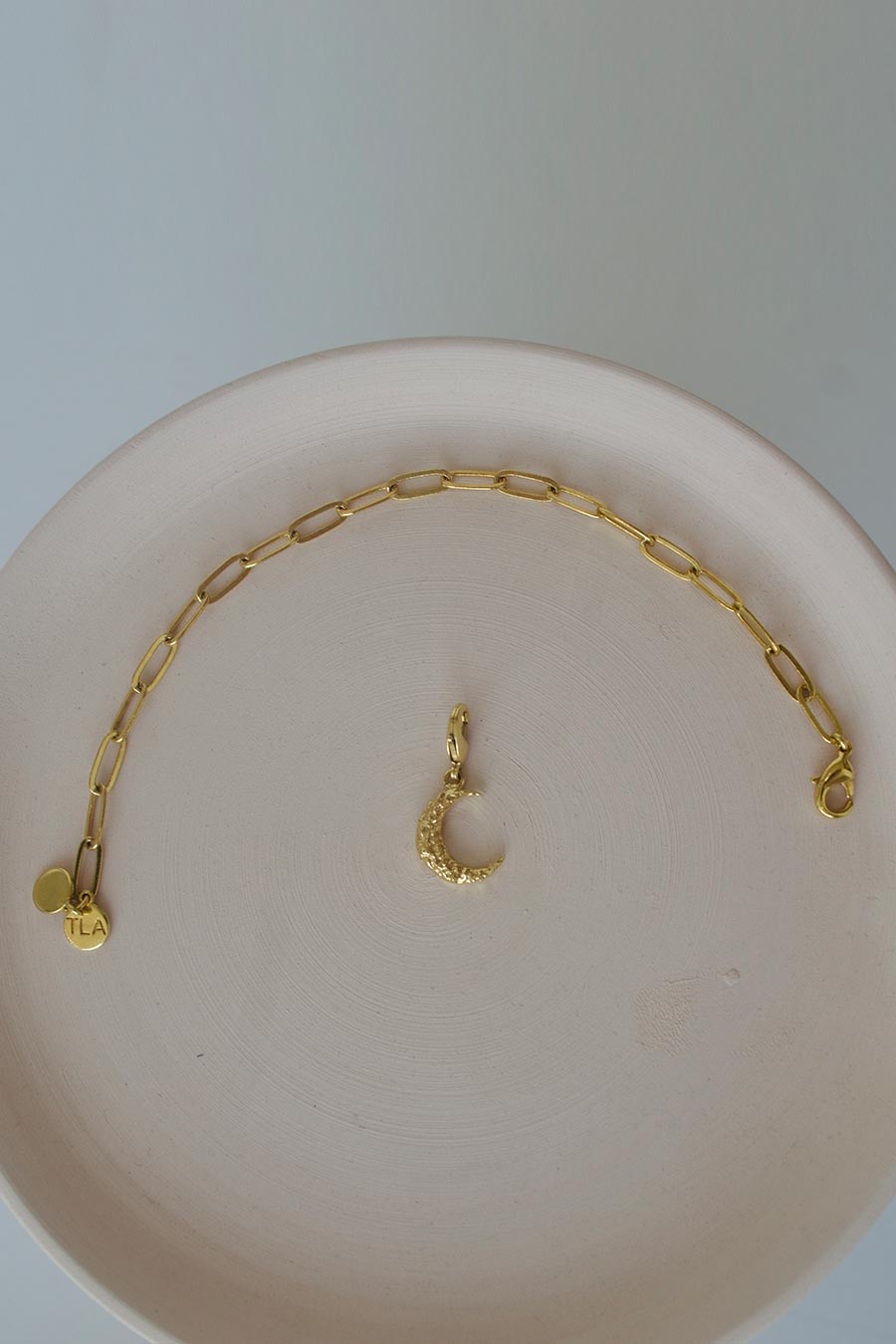 Textured Moon Charm Pendant
