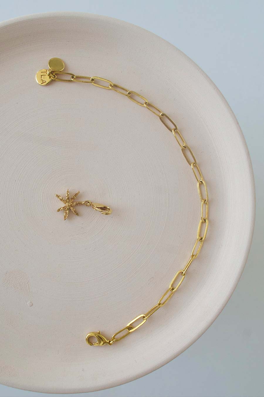 Textured Cinnamon Star Charm Pendant