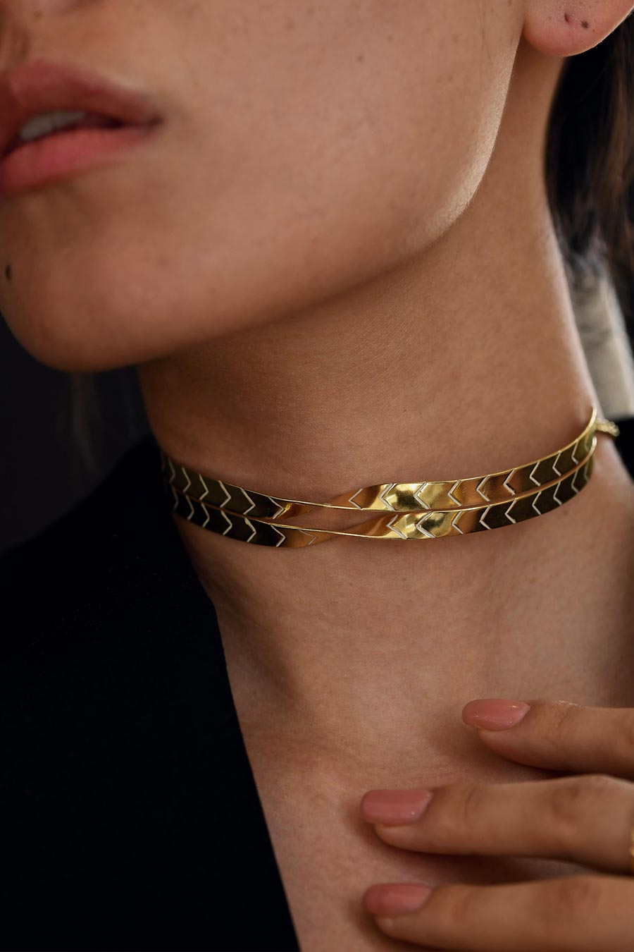 Twisted Enamel Choker Necklace