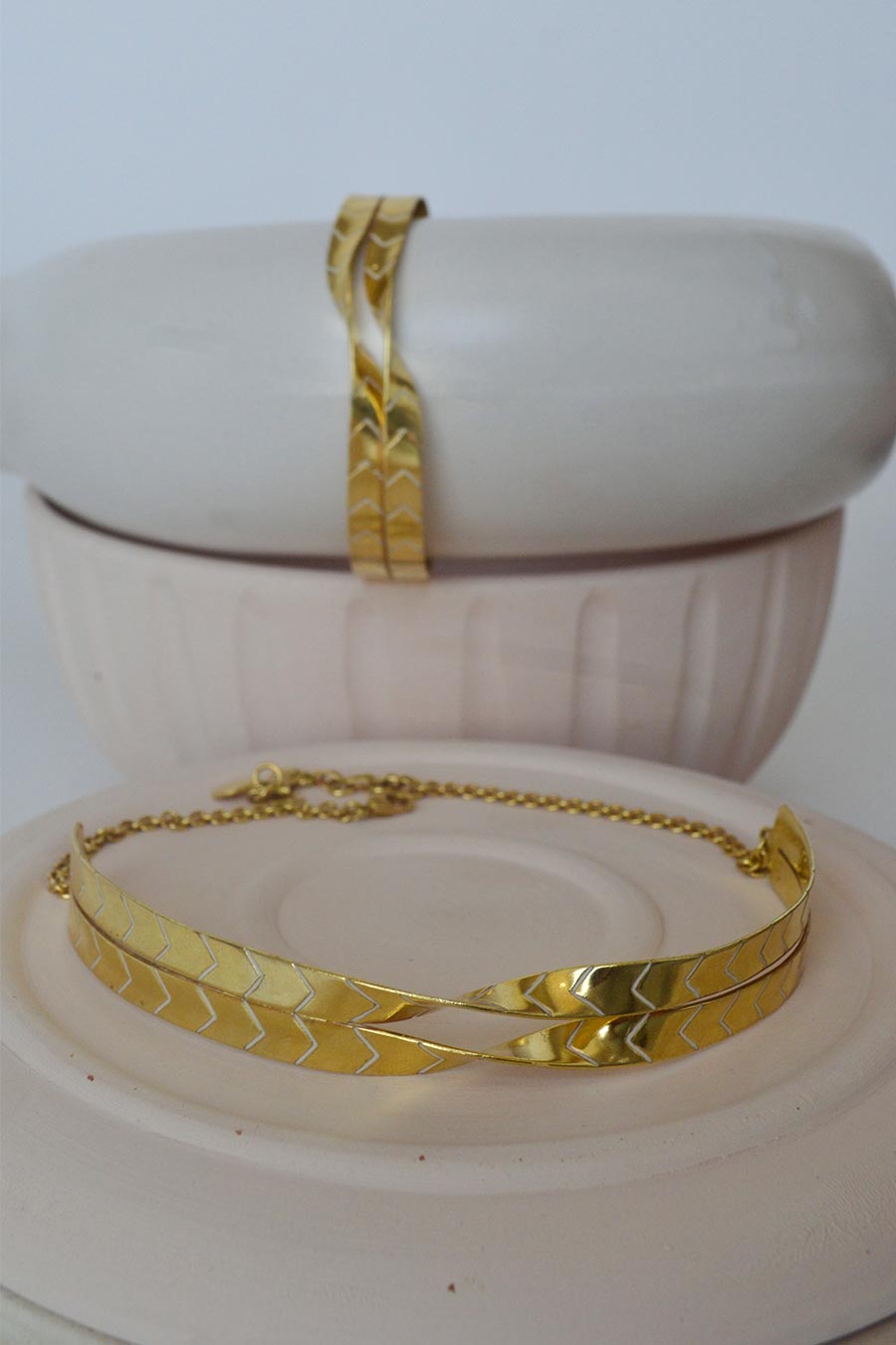 Twisted Enamel Choker Necklace