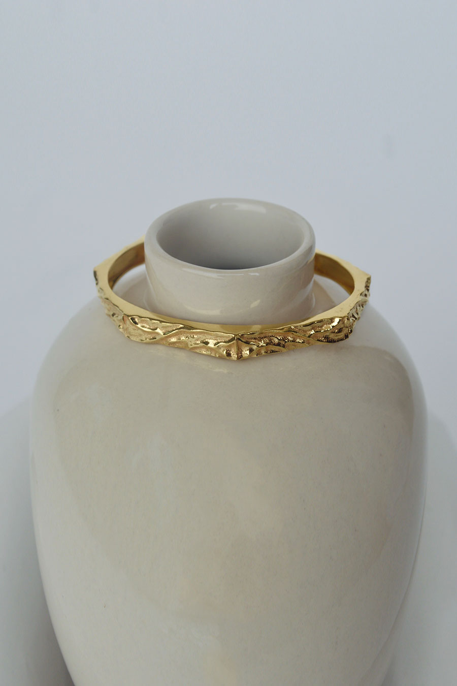 Textured Hexagonal Bangle Bracelet