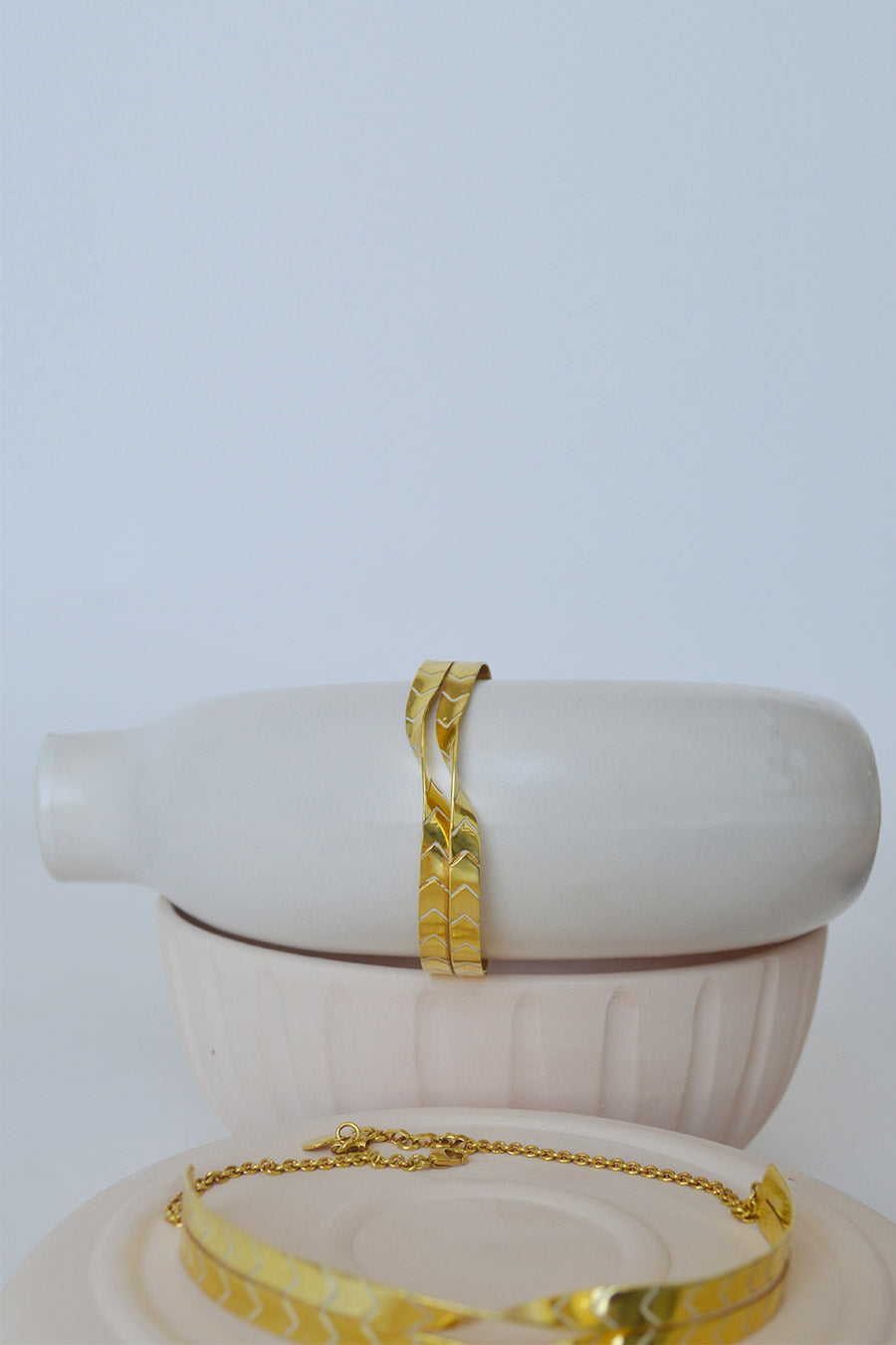 Twisted Enamel Bangle Bracelet
