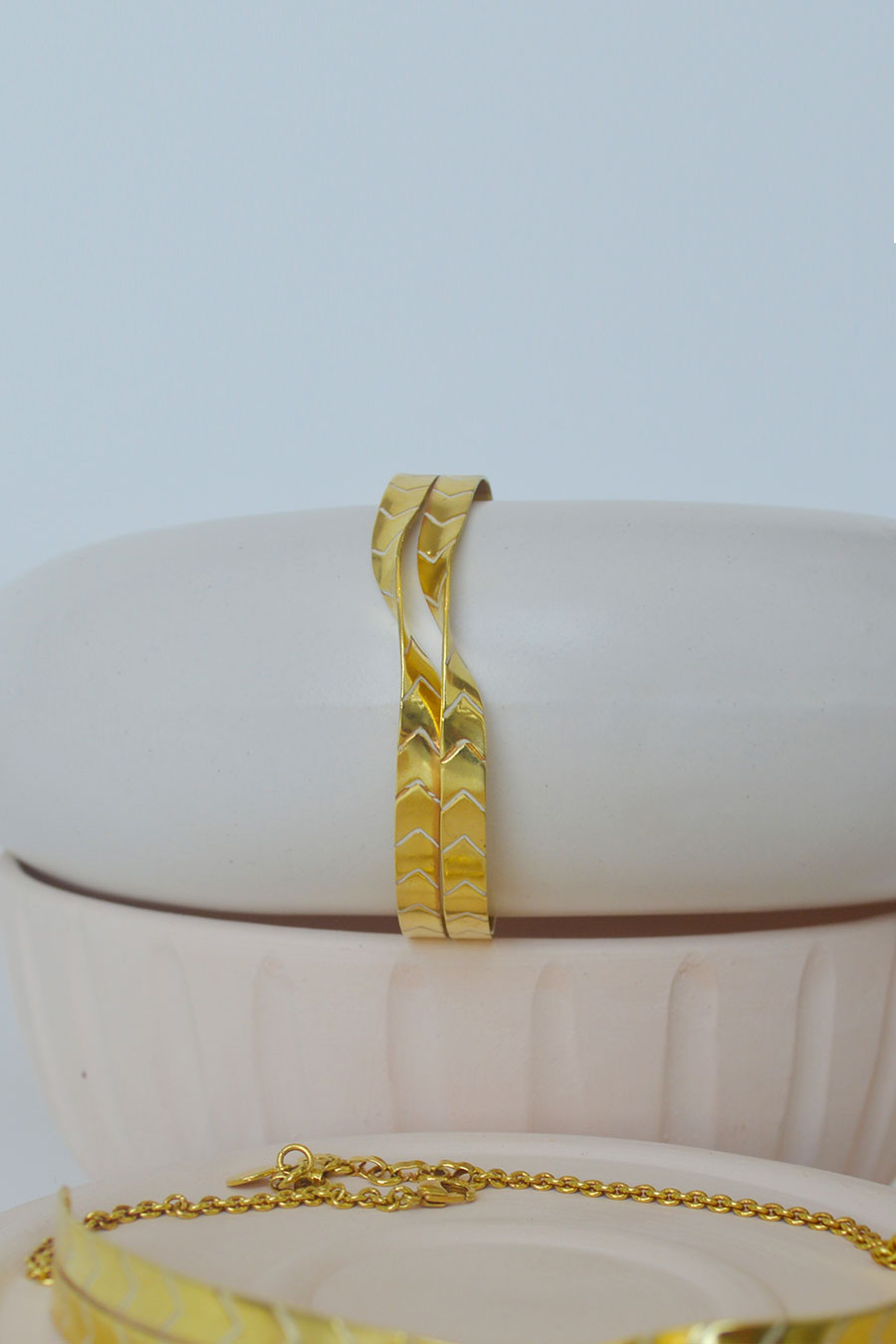 Twisted Enamel Bangle Bracelet