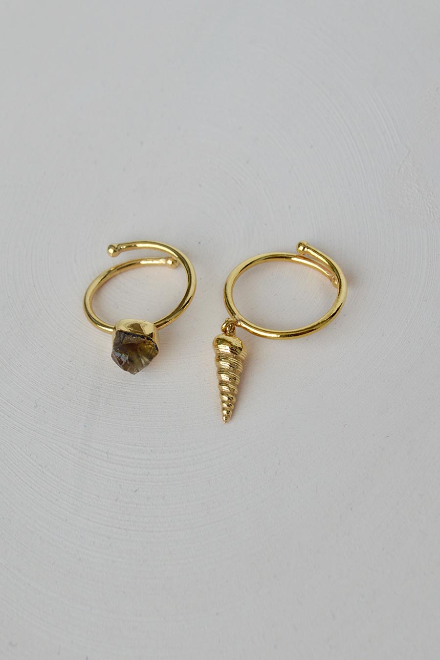 Pearl & Shell Adjustable Rings (Set of 2)