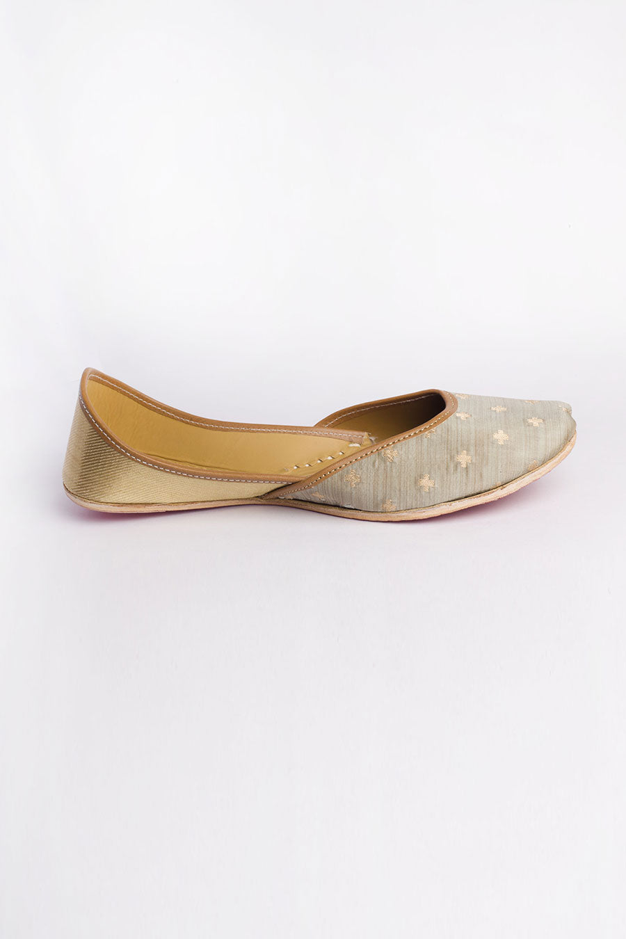 Chandni - Brocade Silk Grey Jutti