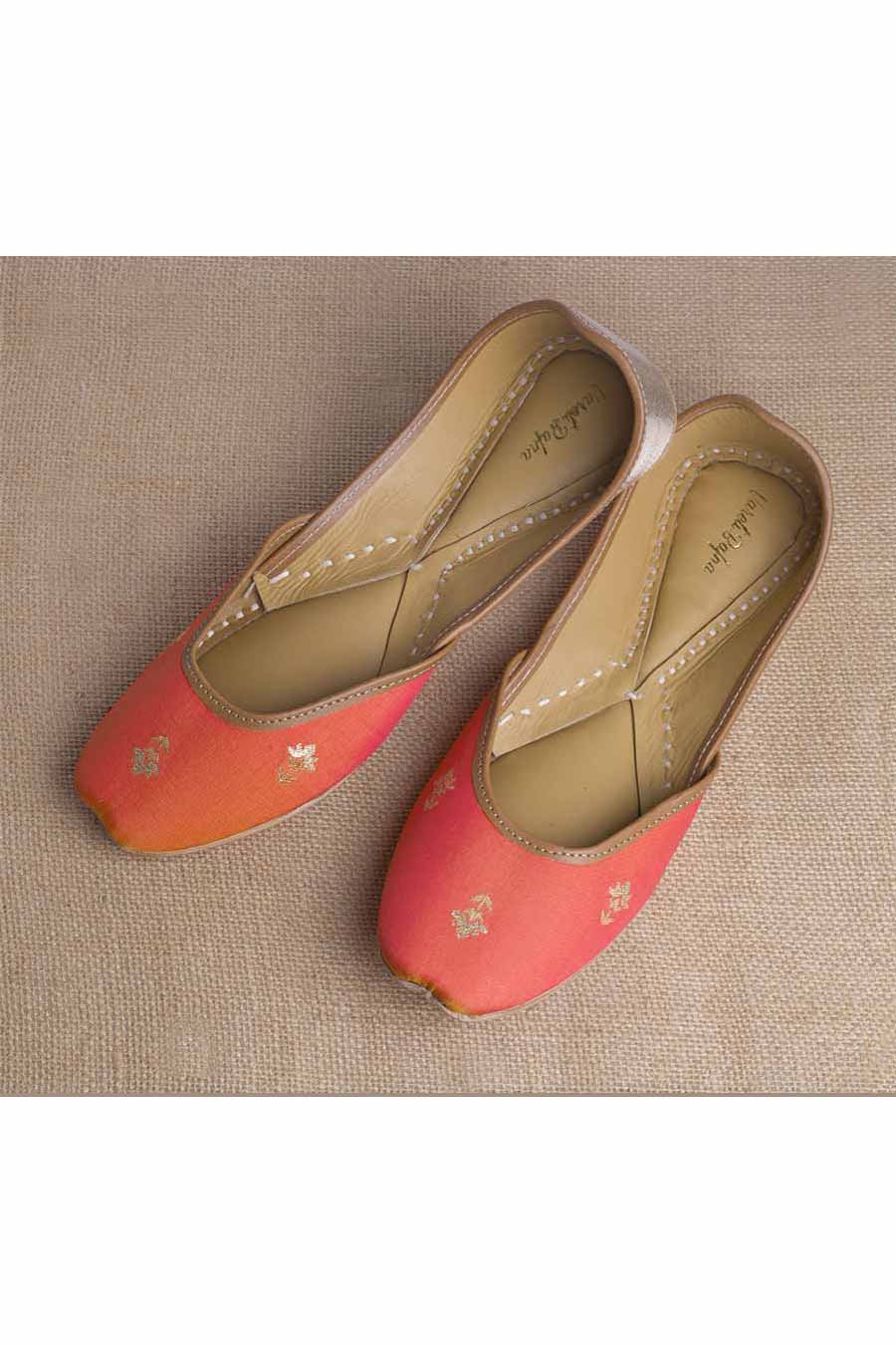 Genda - Brocade Silk Orange Jutti