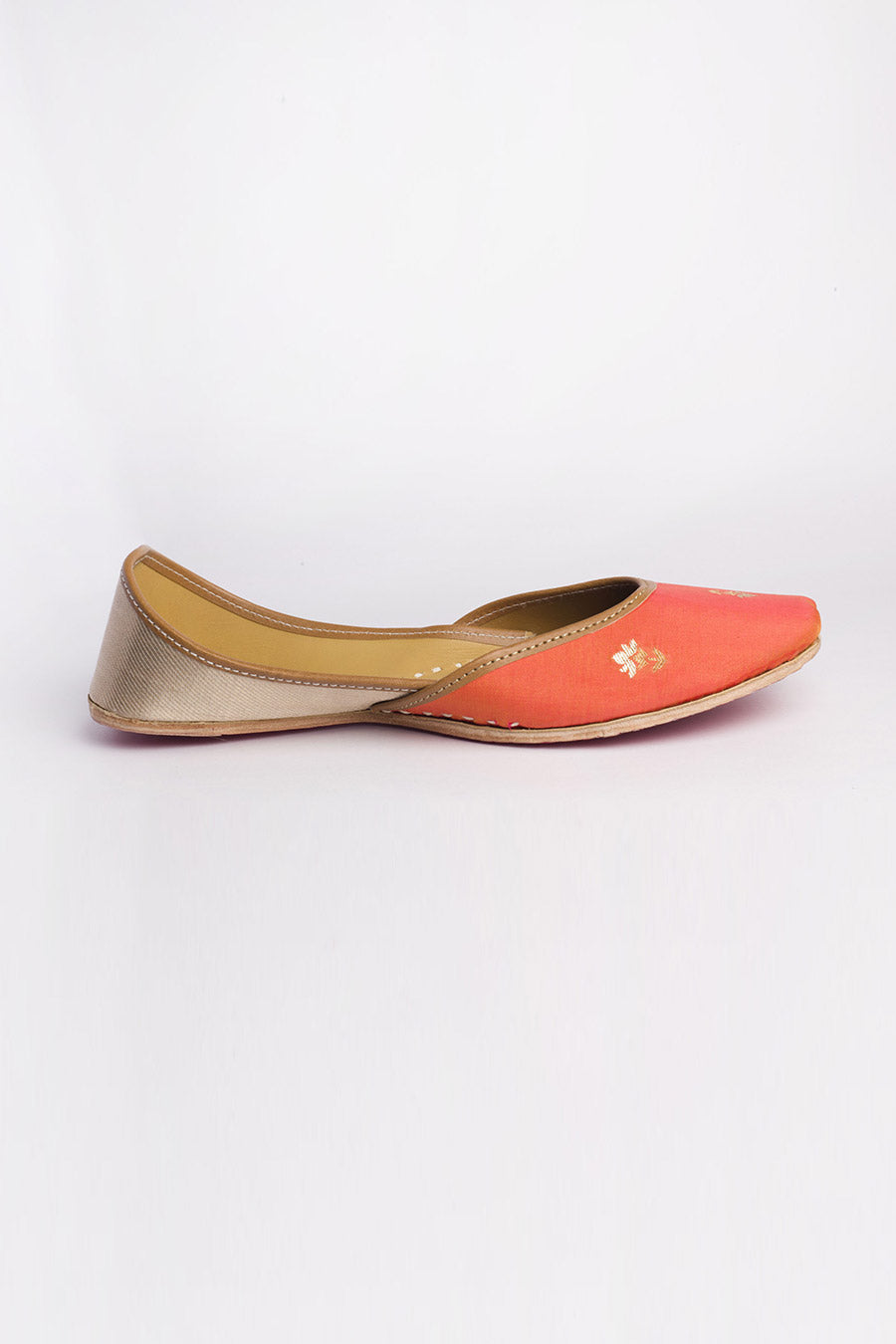 Genda - Brocade Silk Orange Jutti