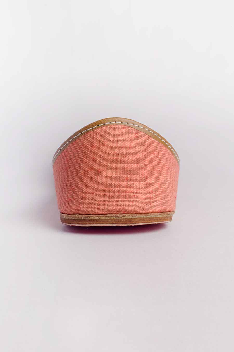 Dahlia - Salmon Bead Embroidered Jutti